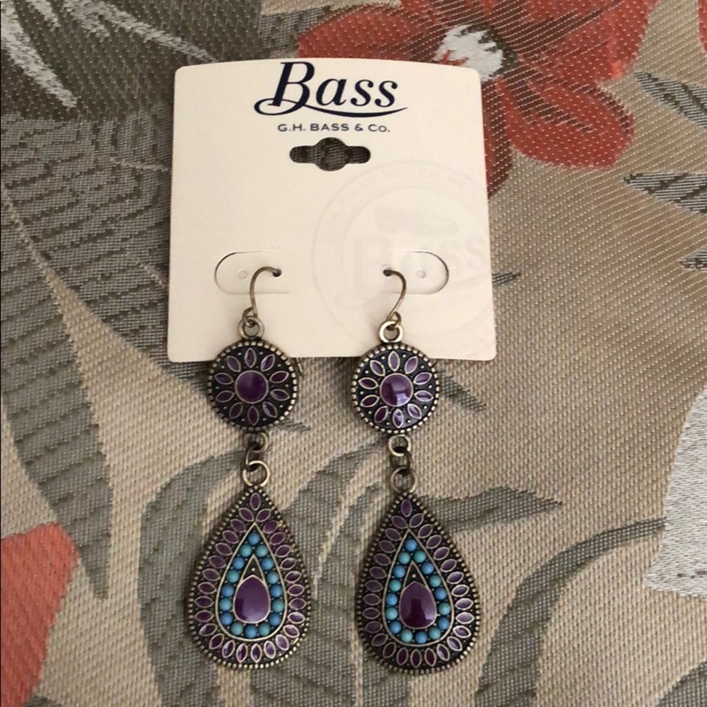 Bass and Co. Gold earrings. Long. - Picture 2 of 4